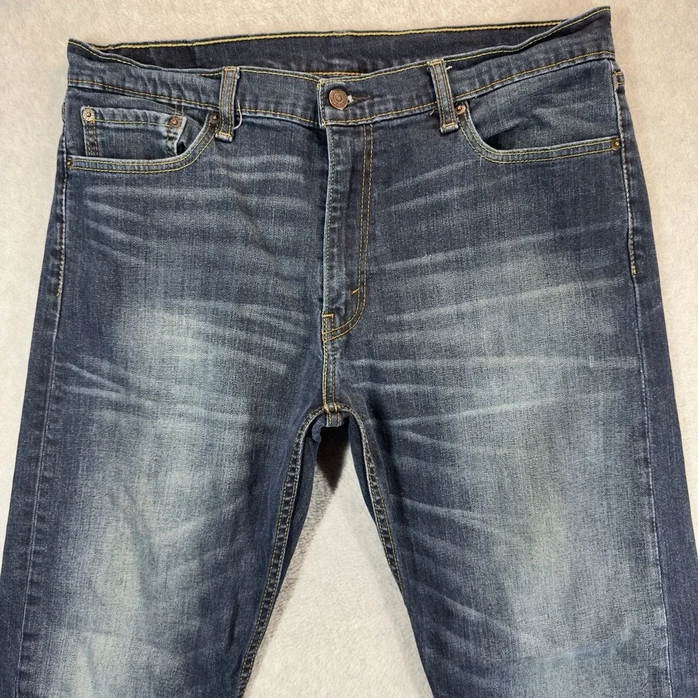 Levis 504 Jeans Mens 36x30 Blue Straight Leg Mid Rise Stretch Dark‎ Wash